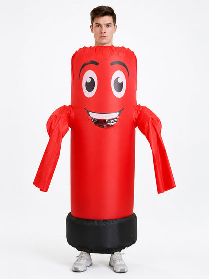 Inflatable Red Smiley Costume for Parties and Halloween front view