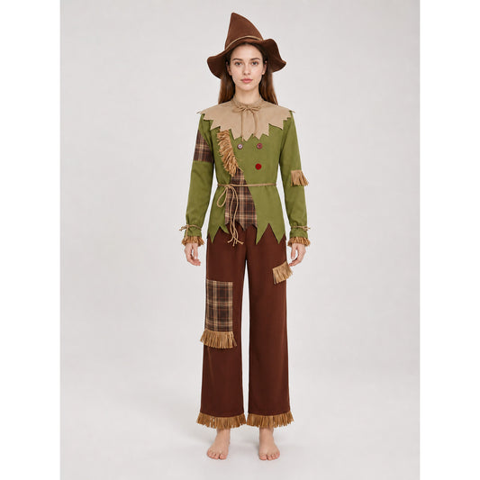Scarecrow Costume with Hat and Scarf for Cosplay