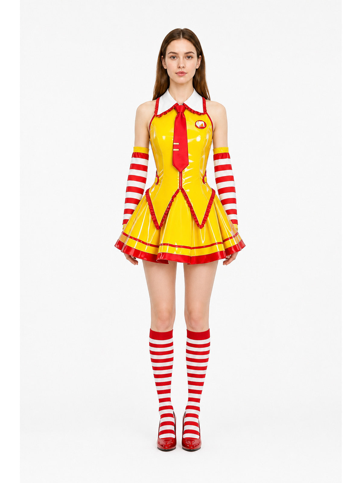 Cosplay Dress with White Collar and Red Tie main product view