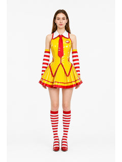 Cosplay Dress with White Collar and Red Tie