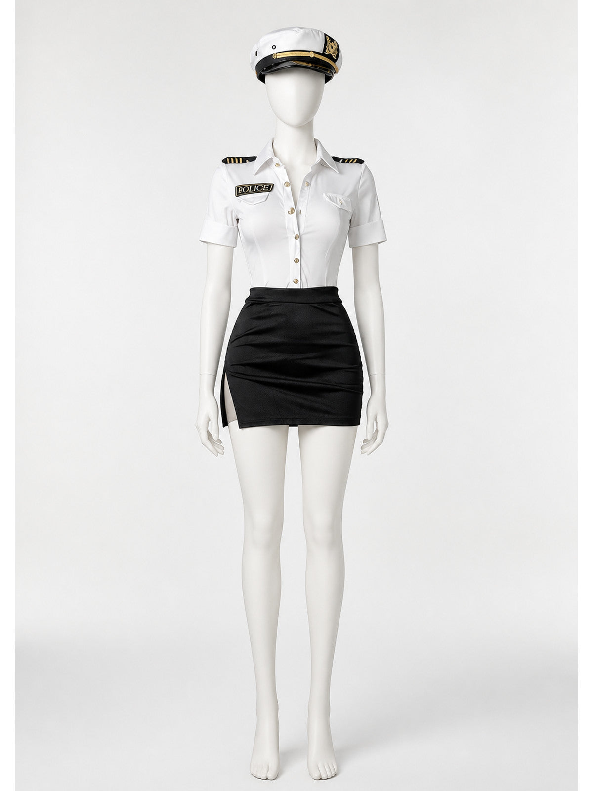 Police Costume with Shirt, Skirt, and Cap main product view