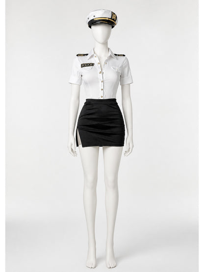 Police Costume with Shirt, Skirt, and Cap main product view