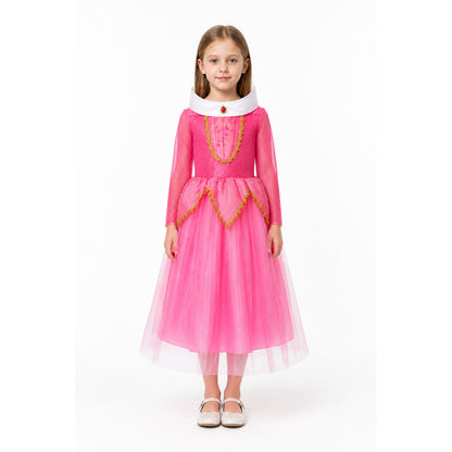 Full White, Pink, and Gold Princess Dress main product view