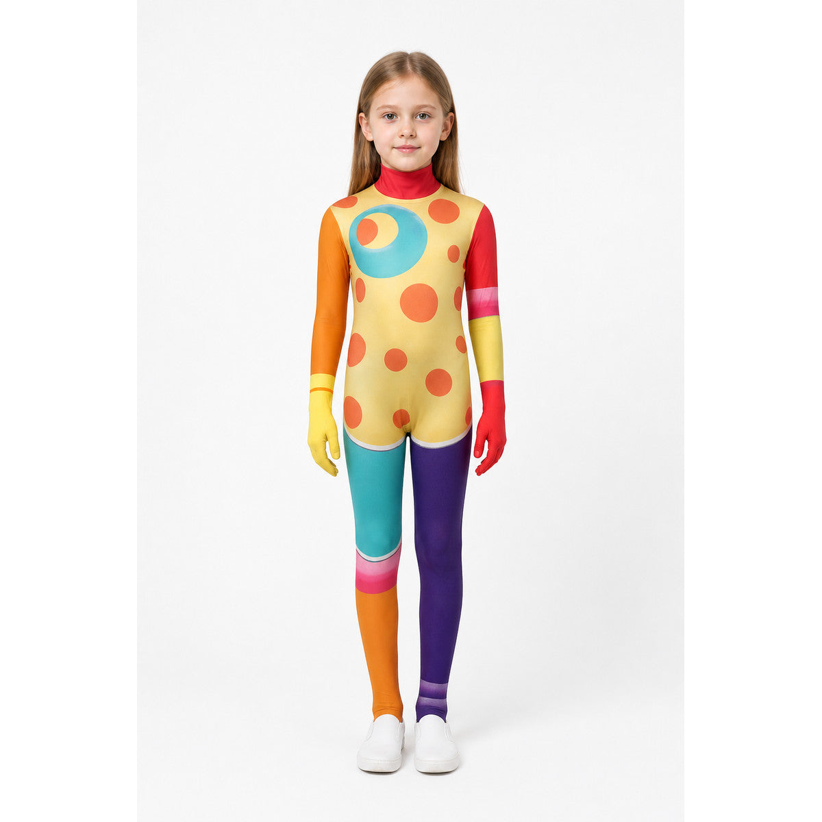 Clown Cosplay Jumpsuit: Asymmetry, Polka Dots, Antennae