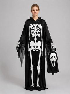 Skeleton Costume with Mask and Gloves