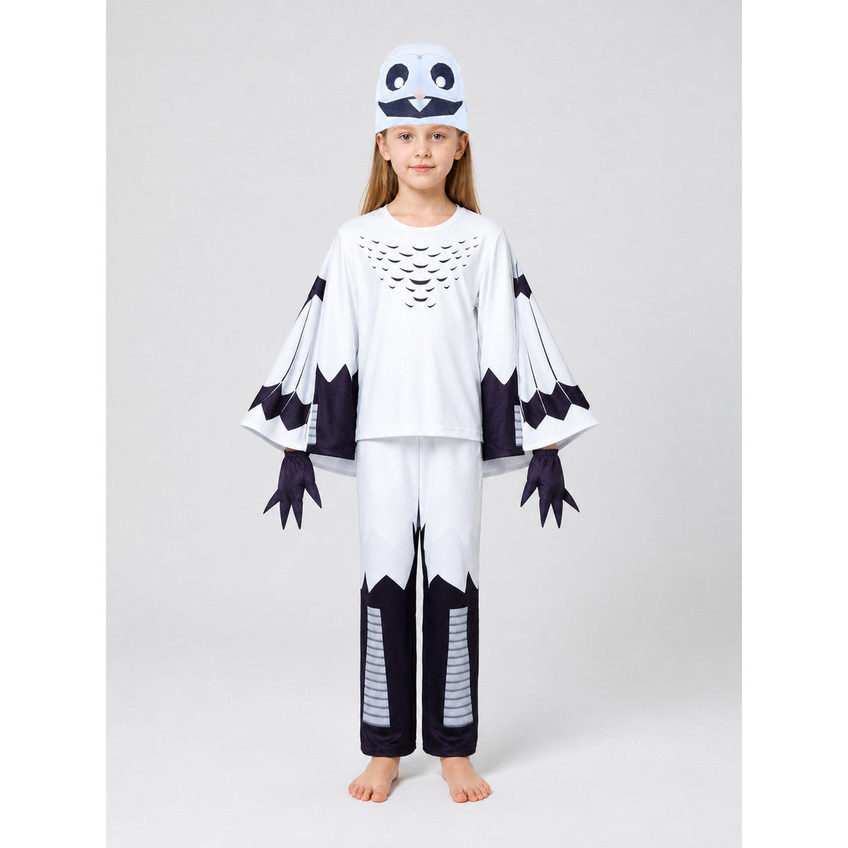 Owl Costume with Hood, Gloves, and Pants on-model view
