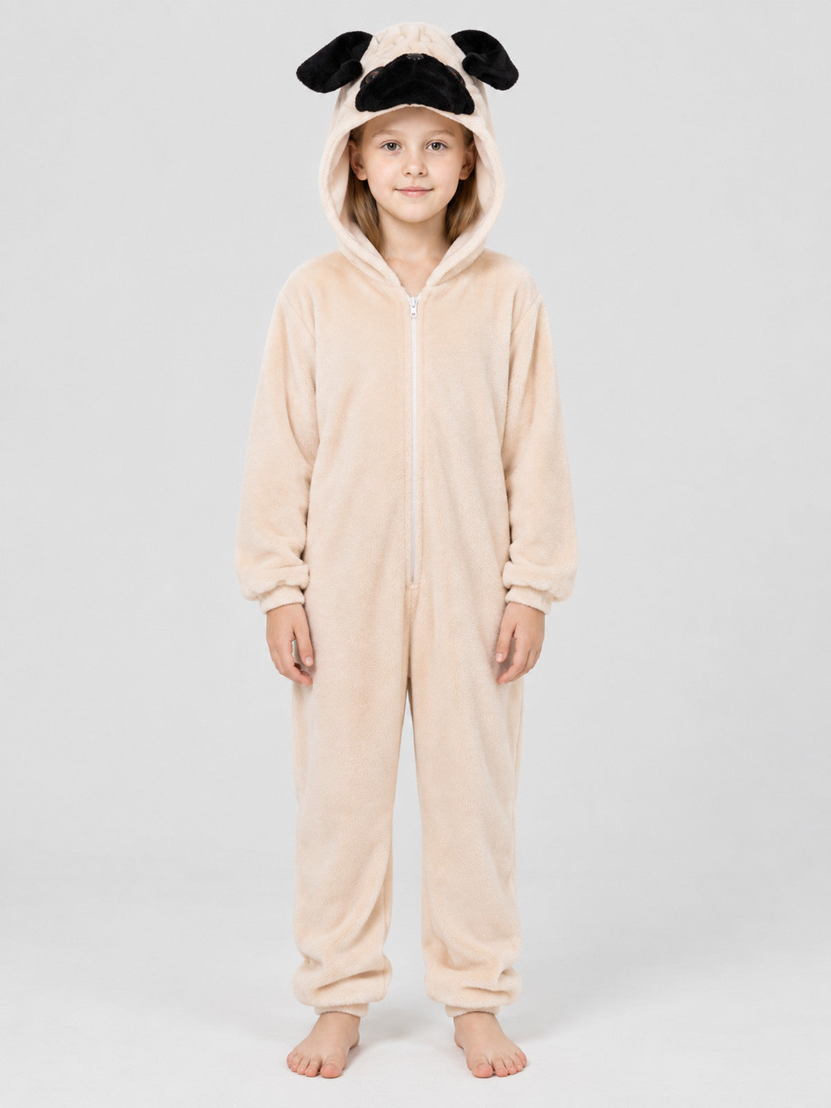 Hooded Pajama Jumpsuit with Dog Face