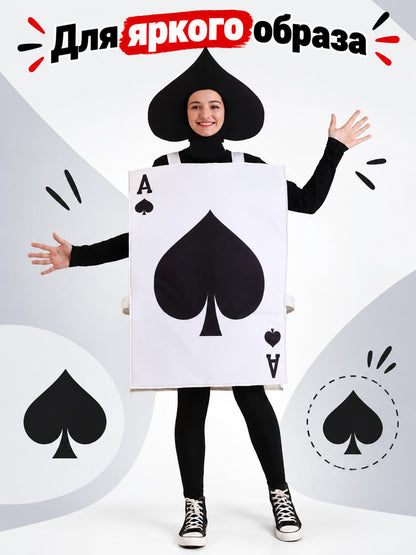 Playing Card Costume with Spade Symbol