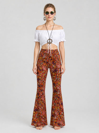 Party Costume: Top, Flare-Leg Pants, and Accessories on-model view
