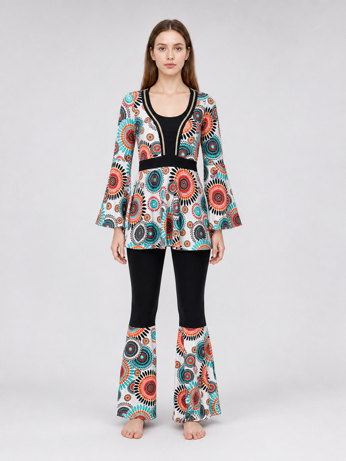 Retro 1960s–70s Disco-Style Costume with Pants main product view