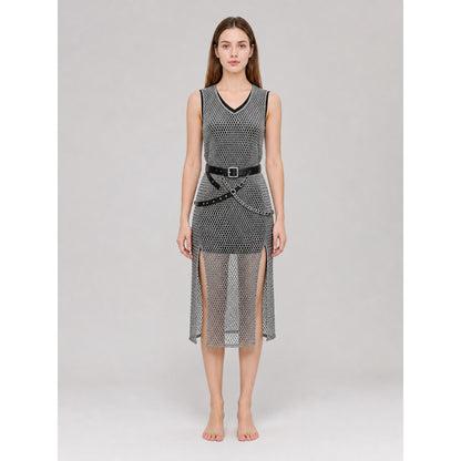 Sleeveless Renaissance-Style Dress with Slits