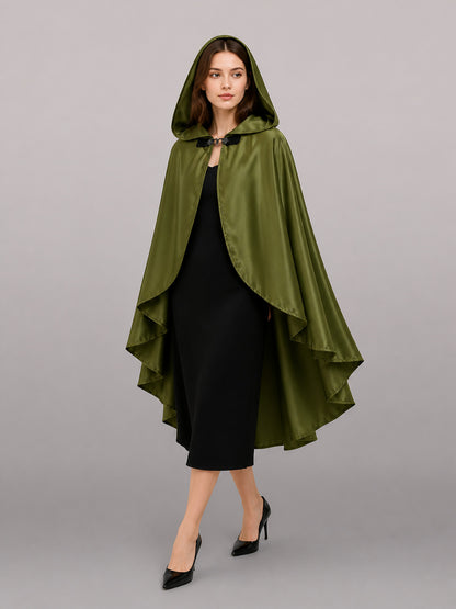 Long Green Hooded Carnival Cloak