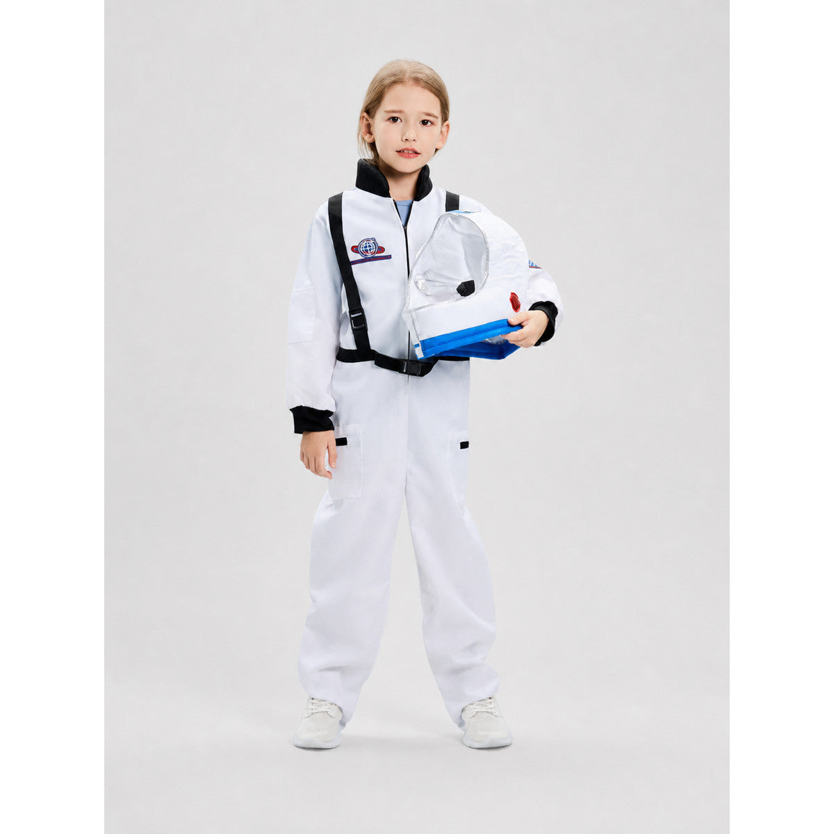 Children's Astronaut Costume with Helmet for Halloween on-model view