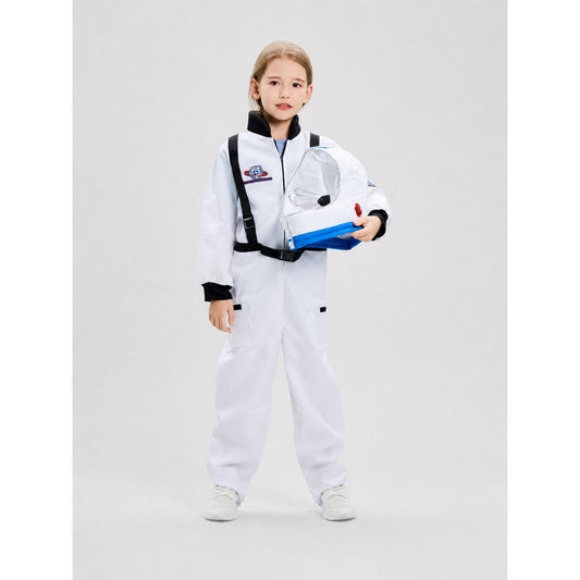 Children's Astronaut Costume with Helmet for Halloween on-model view