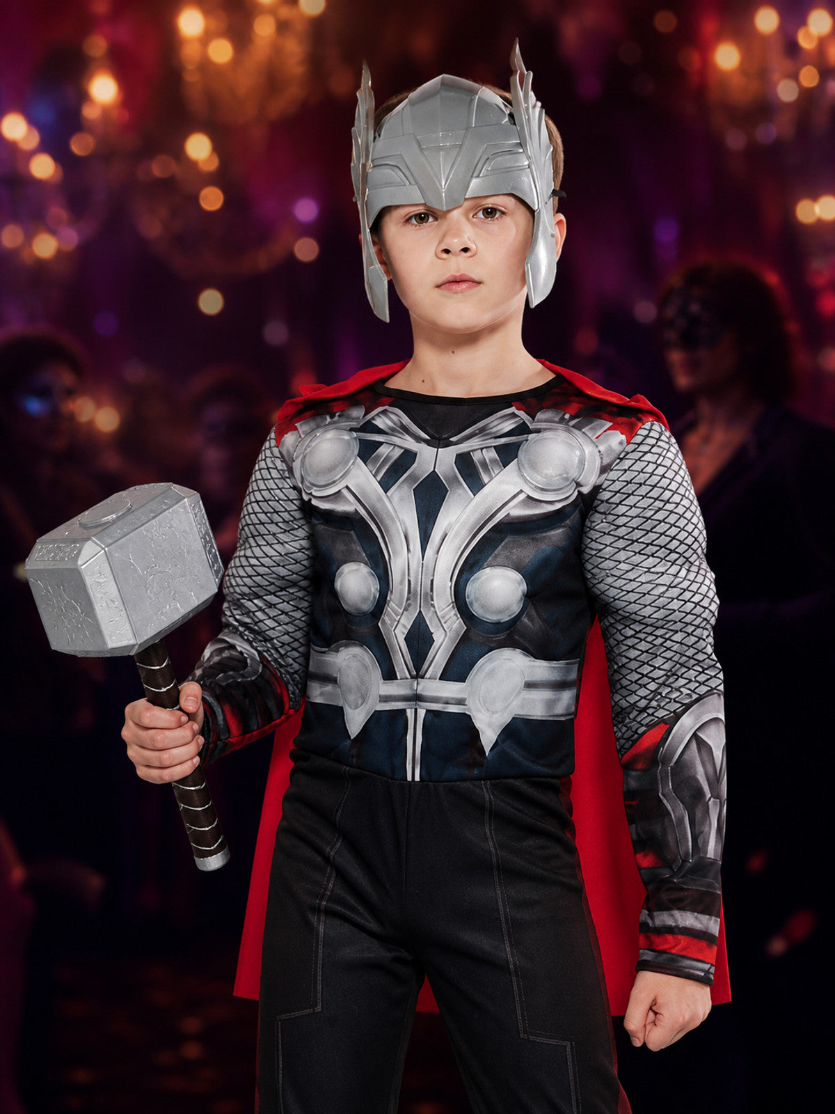 Thor Armor-Print Jumpsuit for Role-Playing and Halloween on-model view