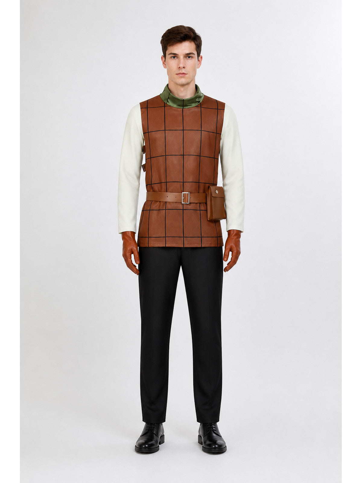 Cosplay Costume with Sleeveless Top, Pants, and Waist Bag