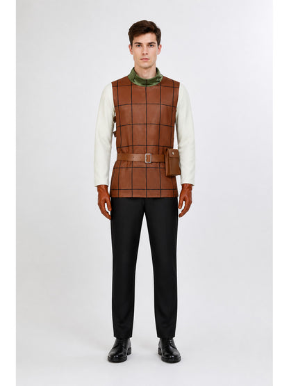 Cosplay Costume with Sleeveless Top, Pants, and Waist Bag