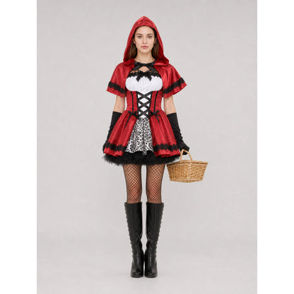Little Red Riding Hood Costume for Halloween and Cosplay on-model view