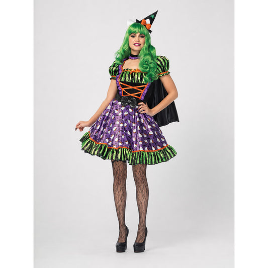 Carnival Clown Costume with Dress and Cape
