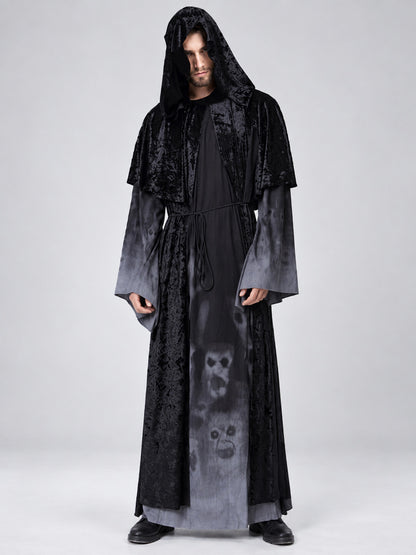 Vampire Halloween Costume with Hood, Cape, and Belt