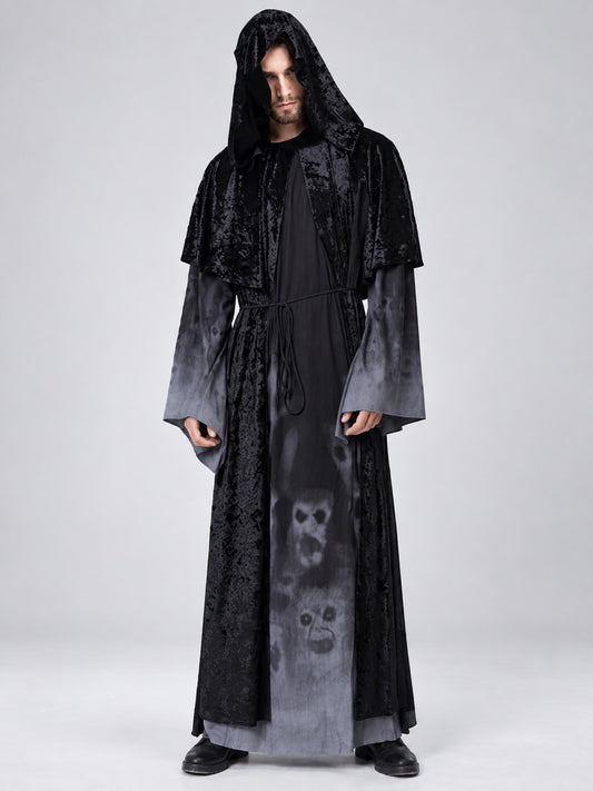 Vampire Halloween Costume with Hood, Cape, and Belt