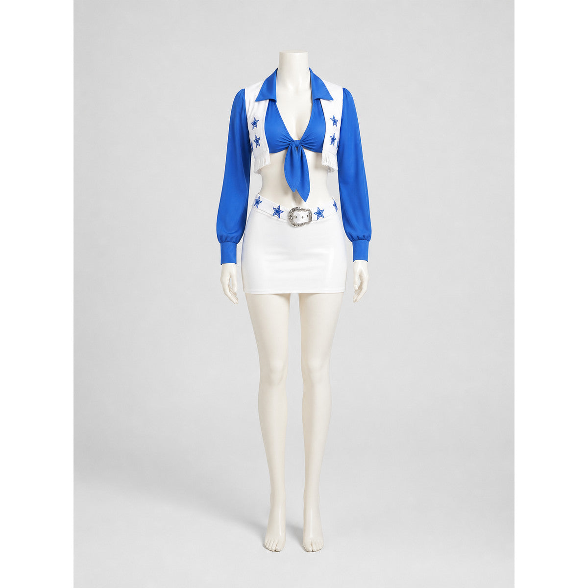Performance Costume with Fringe and Stars, Blue and White