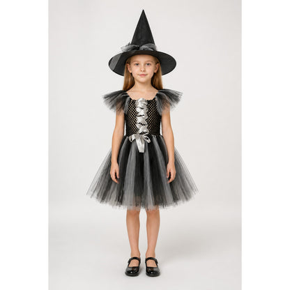 Children's Witch Costume with Full Skirt and Hat main product view