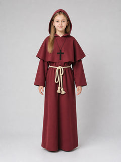 Theatrical Priest Costume with Hood, Red