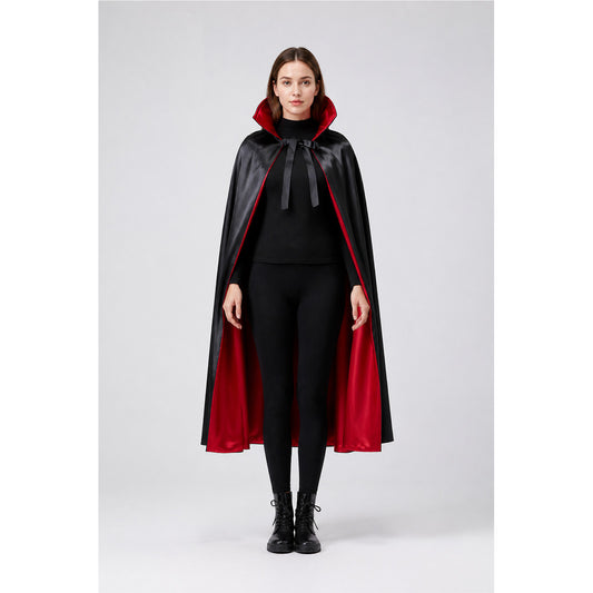 Hooded Cape, Black with Red Lining main product view