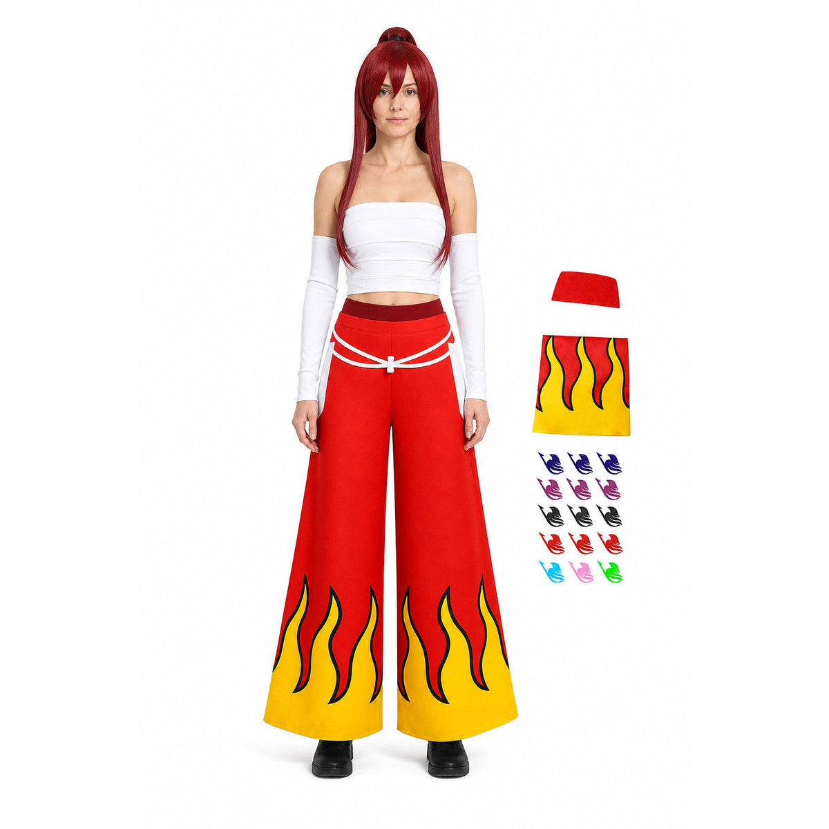 Erza Scarlet Cosplay Costume with Flame Print main product view