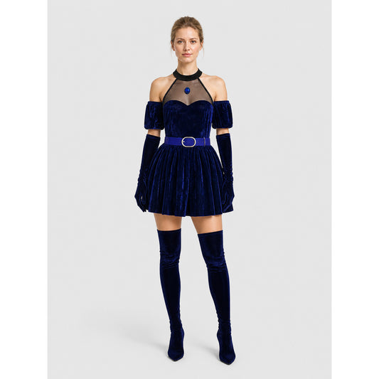 Star Wars Cosplay Dress with Belt and Gloves on-model view