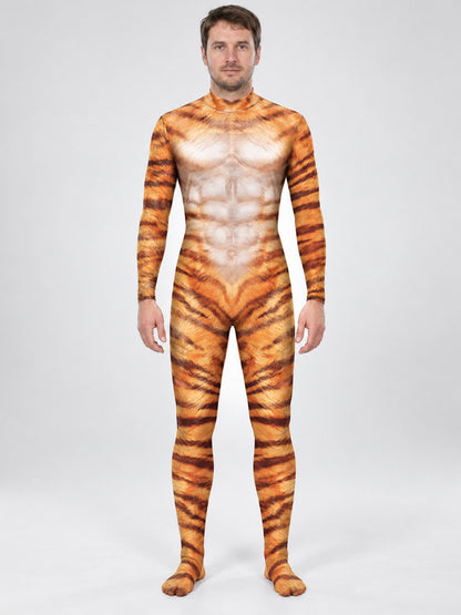 Tiger Print Cosplay Bodysuit, Form-Fitting