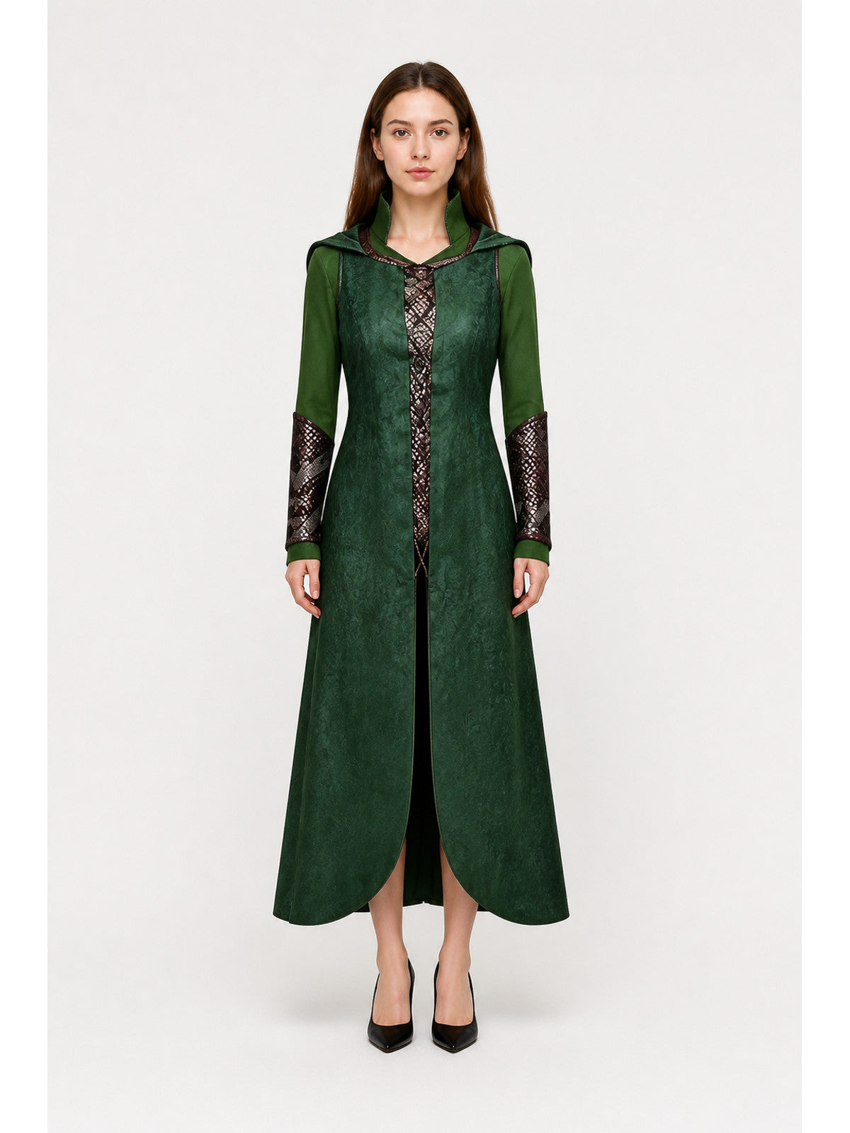 Tauriel Cosplay Coat with Hood, Green main product view