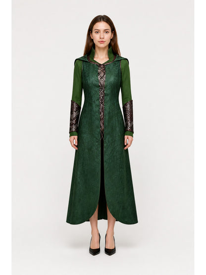Tauriel Cosplay Coat with Hood, Green main product view
