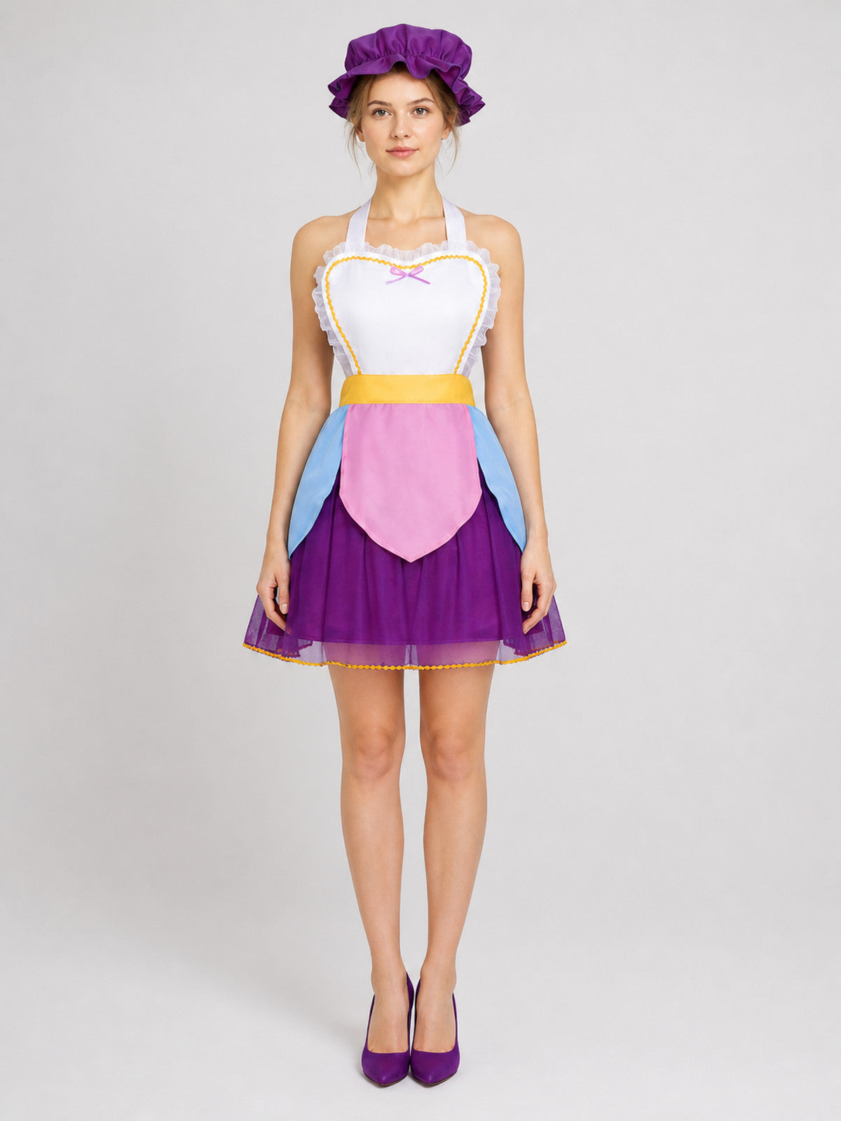 Beauty and the Beast Cosplay Costume: Dress, Hat on-model view