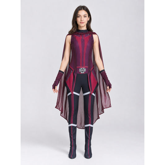 Scarlet Witch Cosplay Costume with Cape and Gloves