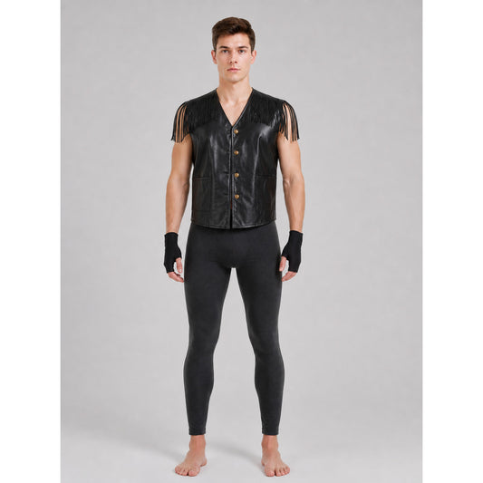 Black Fringe Vest, Rock Style, Costume Look