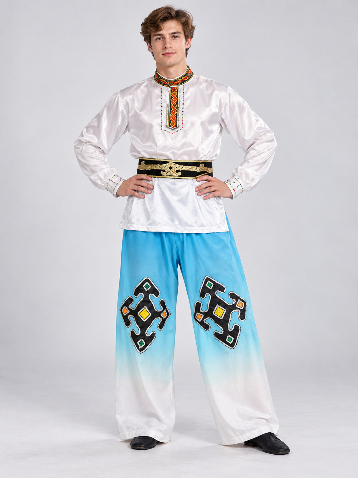 Dance Costume for Performances: Shirt, Pants, Belt