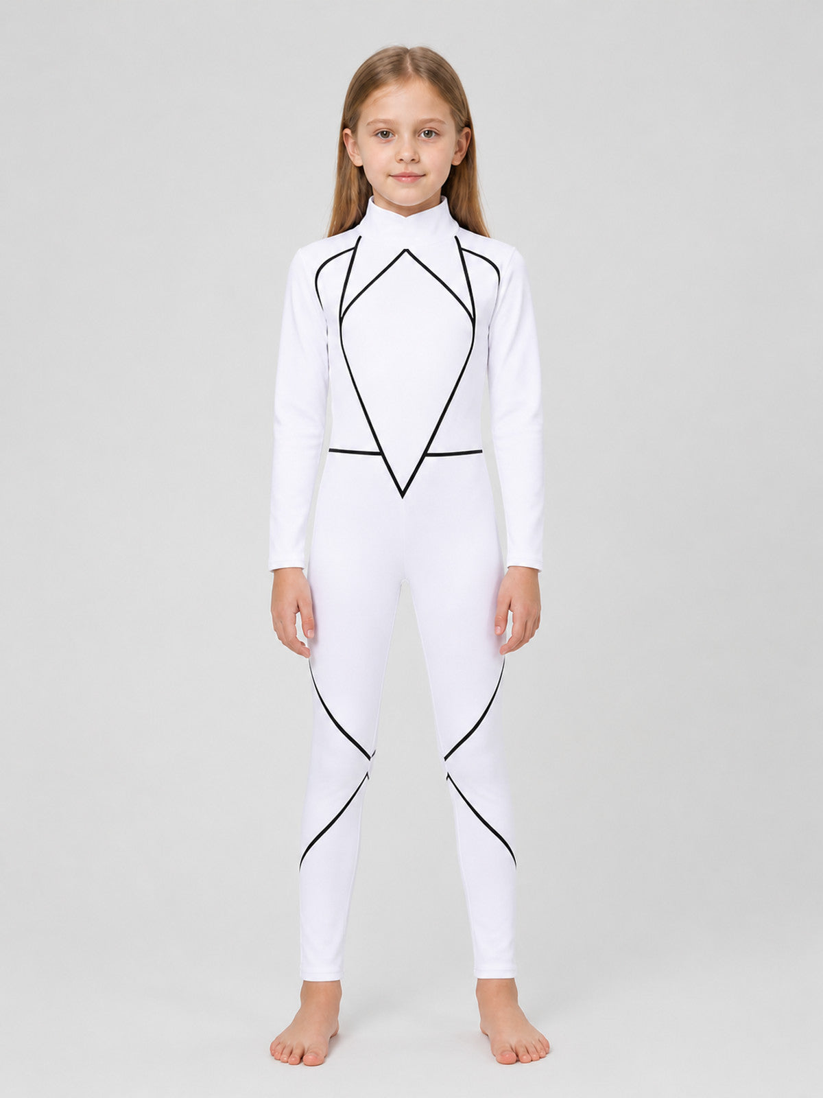 Carly Prasad Cosplay Jumpsuit, White with Black Lines