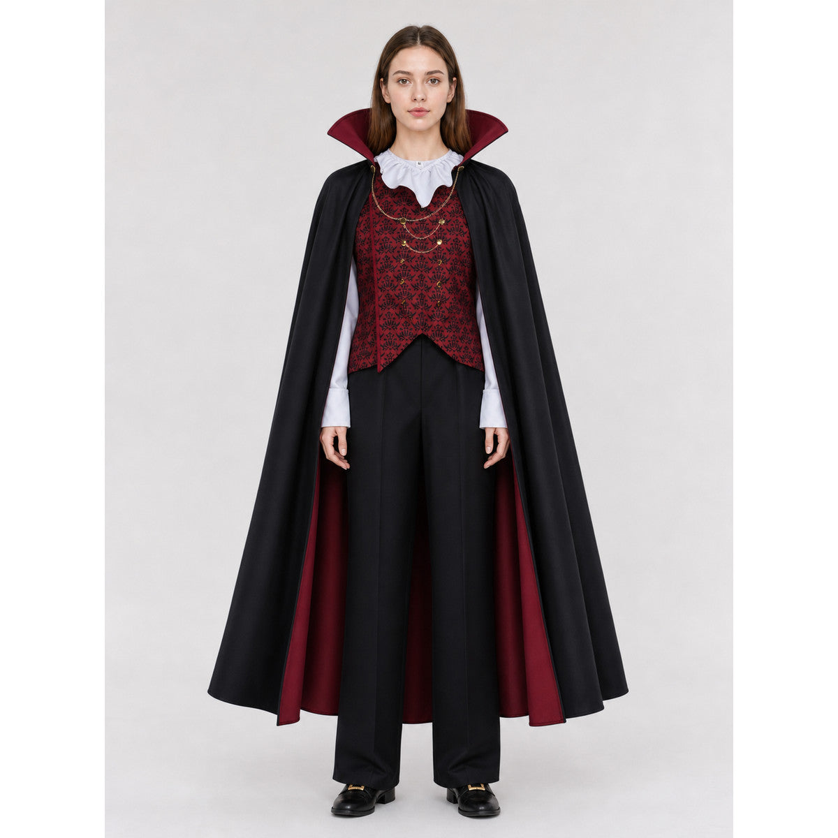 Vampire Cosplay Costume with Cape and Chains