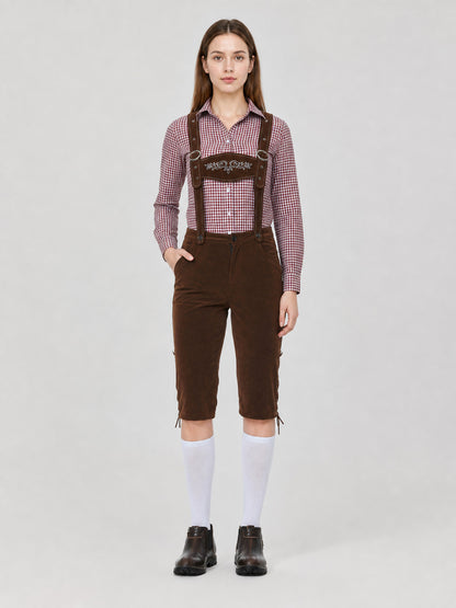 Historical Costume with Suspenders, Shirt, and Hat on-model view