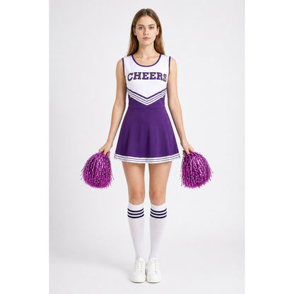 Cheerleading Costume with Pom-Poms and Knee-High Socks main product view