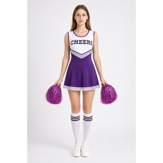 Cheerleading Costume with Pom-Poms and Knee-High Socks main product view