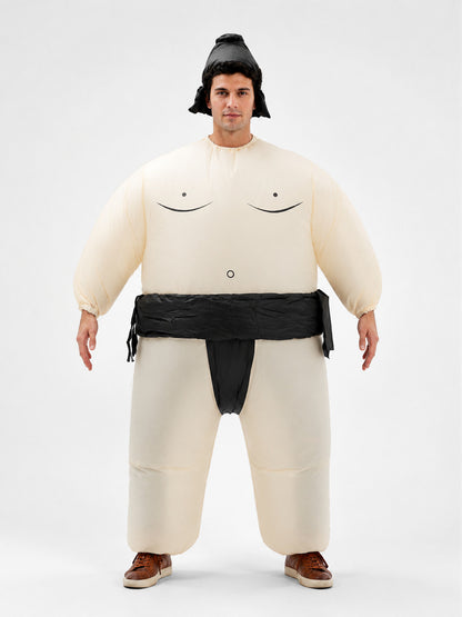 Inflatable Sumo Wrestler Costume, Milky White front view