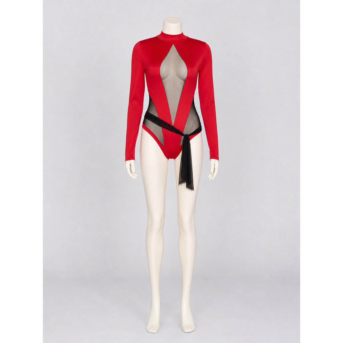 Erotic Red-and-Black Bodysuit for Cosplay