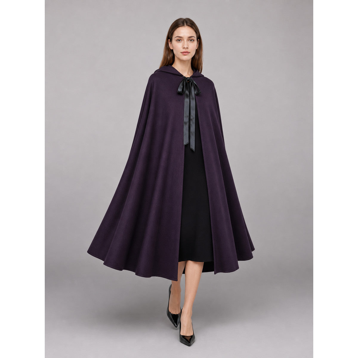Purple Gothic Carnival Cloak with Hood