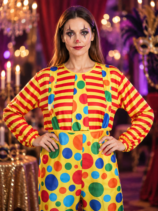 Adult Clown Costume with Suspenders