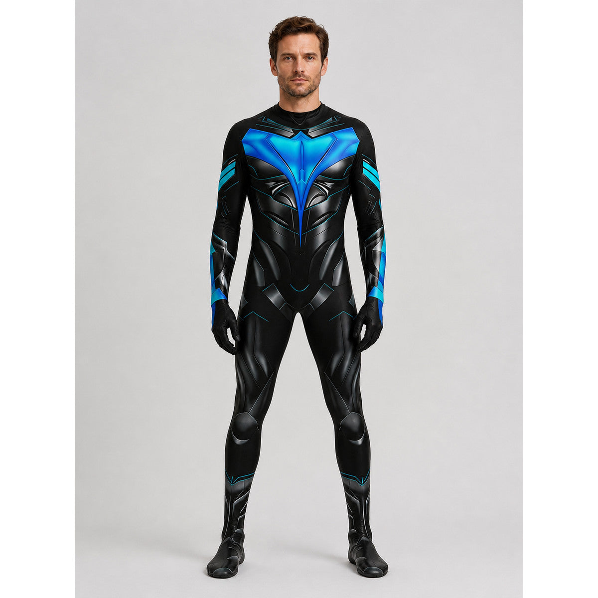 Nightwing Muscle-Print Jumpsuit for Cosplay
