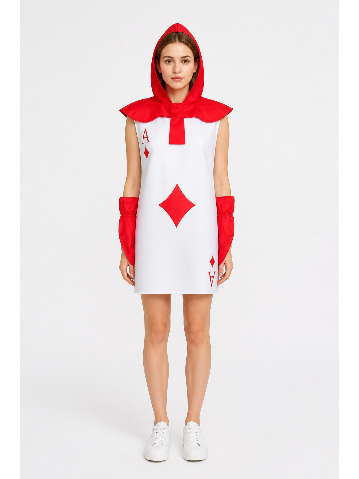 Hooded Cosplay Jumpsuit with Card Print main product view