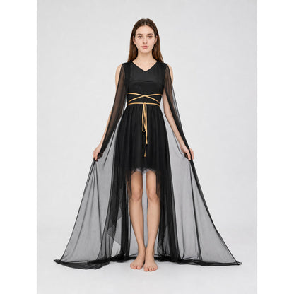 Greek-Style Costume with Black Dress and Gold Belt